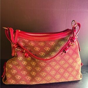 Dooney & Bourke Red and Tan Shoulder Bag